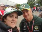 Amy Fulton with Heikki, taken in the crowd at the Australian GP - Amy-Fulton