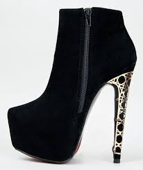 Short Black Boots With Gold Stiletto Heel Pictures, Photos, and ...