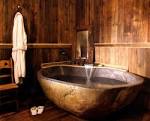 Beauteous Furniture Wonderful Rustic Wooden Teak Surround Bathroom ...