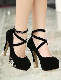 Cross Strap Black High Heels Shoes | Black High Heels, High Heels ...