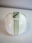 Art Deco White Milk Glass Shade with Painted by MolecularModern
