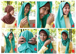 gambar cara memakai jilbab modern | Gambar dan Video Cara Memakai ...
