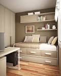 Small Dorm Room Ideas with Storage Under Bed in Beige - Bedroom ...