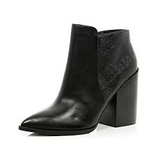 Black leather pointed toe ankle boots - ankle boots - shoes ...