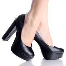 Black Platform Pumps Chunky High Heels Goth Cosplay Womens Dress ...