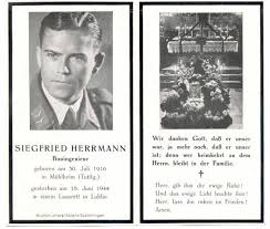 Totenzettel: Kanonier Siegfried HERRMANN (gefallen 1944, Mühlheim ... - TZ_SiegfriedHerrmann6