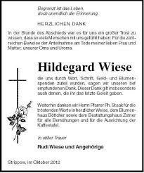 Hildegard Wiese | Nordkurier Anzeigen