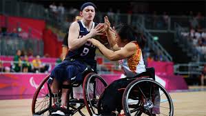 PHOTO: Desiree Miller of the United States competes with Yanhua Li of China for the ball during the women\u0026#39;s wheelchair basketball preliminary match on Day 5 ... - miller-in-action