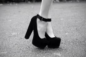 Shoes: black, heels, black heels, chunky, ankle strap, block heel ...