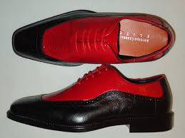 Mens Black & Red Distinguished Retro Look Dress Shoes Antonio Cerrelli