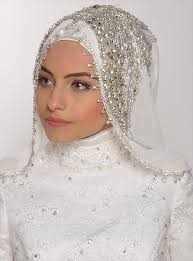 Muslim Veils White Tulle Bridal Veils 2015 Modern Turkish Hijab ...