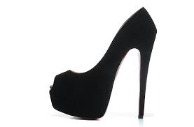 16cm peep toe high heel shoes.black suede pumps 15134