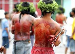 Filipino penitents flagellate