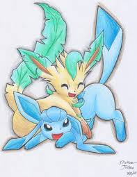 Leafeon y glaceon Leafeon_and_Glaceon_by_Platina_Jolteon