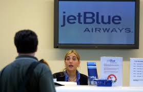 A JetBlue flight attendant