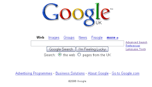 Googles home page customarily
