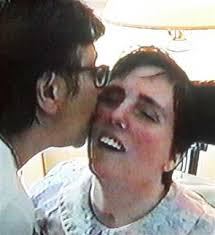 Terri Schiavo, right, gets a
