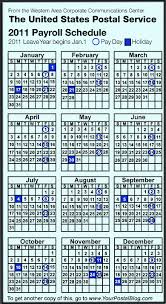 USPS 2011 PAYROLL CALENDAR