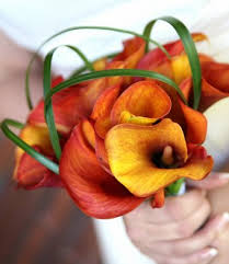 orange wedding bouquet