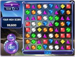 playing Bejeweled Blitz in