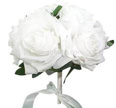 اجعل حياتك وردة بيضاء Handmade_Artificial_Wedding_Bouquet
