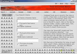 For Unclaimed Money Search