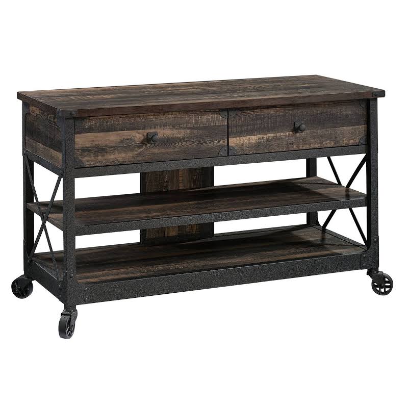 Sauder Steel River Carbon Oak TV Stand