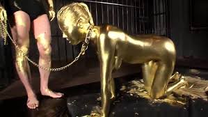 Japanese teen in gold paint gets fucked jpg x Gold paint