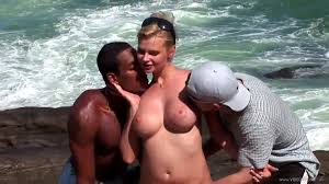 Interracial couple caught fucking on the beach jpg x Interracial beach