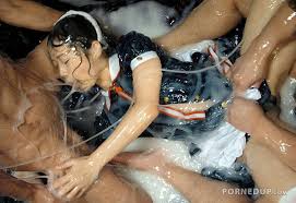 Asian gives blow job covered in slime jpg x Asian slime