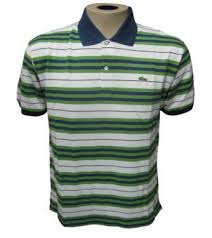 Camisa polo listrada.corerde e azul e branco