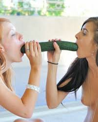 Rimmed lesbian beauty analized with cucumber jpg x Lesbian cucumber