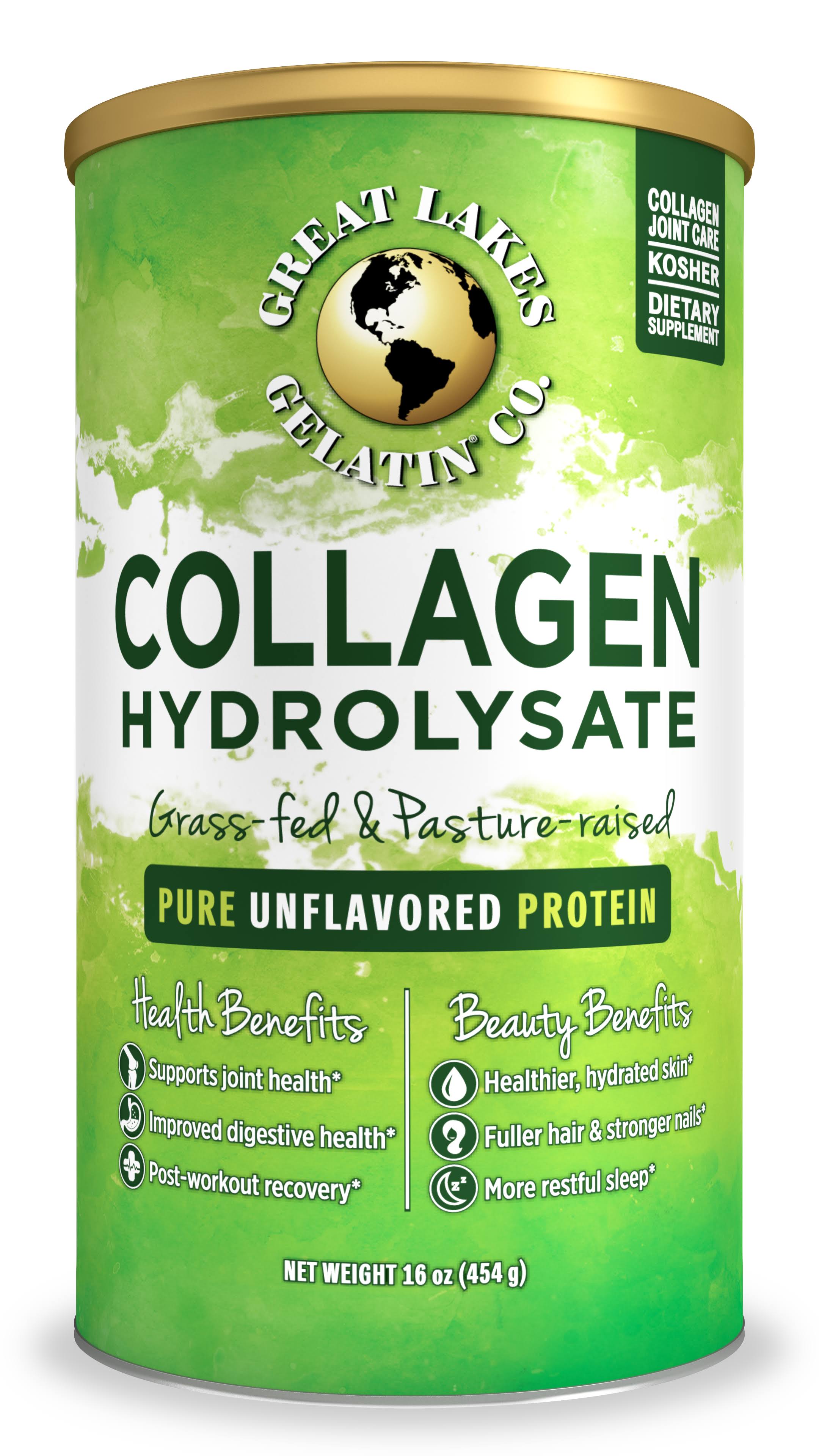 Great Lakes Gelatin Collagen Hydrolysate Beef Kosher - 16oz