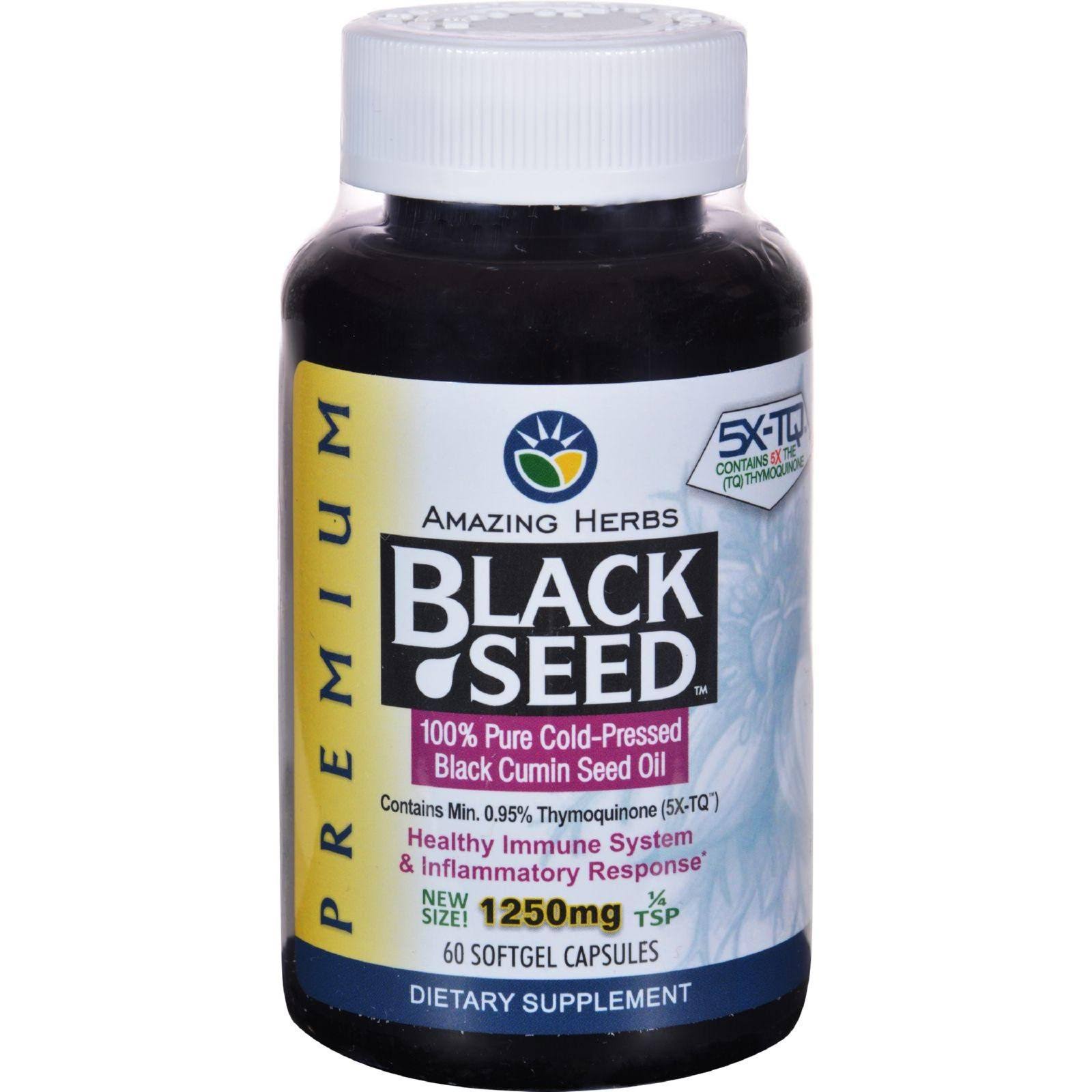Amazing Herbs Premium Black Seed Oil - 1250mg