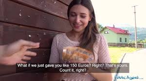 Public agent tight pussy fucked for cash outside jpg x For cash public