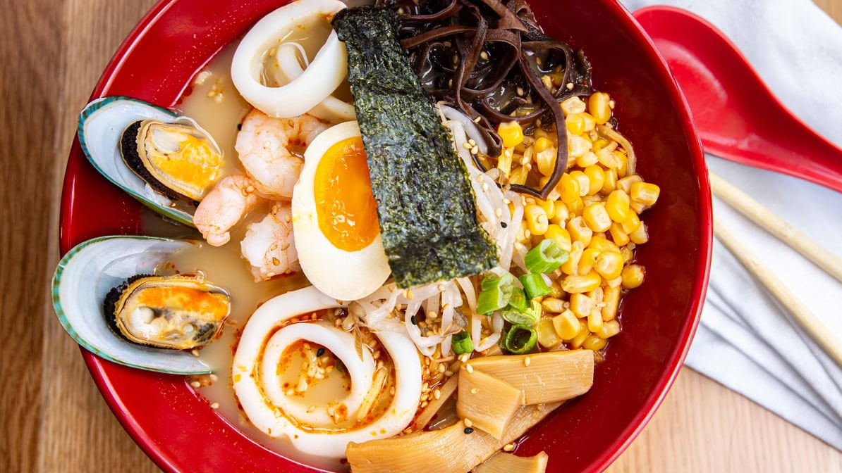 Lifting Noodles Ramen by null