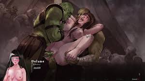 Threesome with a beautiful hot fairy and two orcs in the night forest jpg x Orc 3some