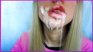 Blonde mouth open ready filled jpg x Cum filled mouth