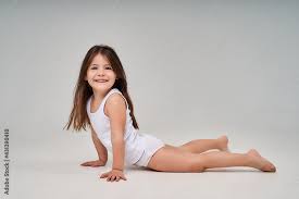 Little girl|Adorable happy little girl posing back view isolated Stock ...