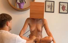 Darkhaired hanged with head in box bondage jpg x Head box