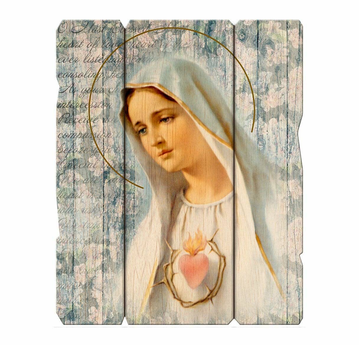 Immaculate Heart of Mary Wood Wall Plaque