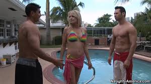 Candice dare blonde pool bikini spread legs oiled high heels jpg x Bikini blonde pool