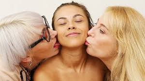 Lesbian tongue kissing with granny and teen lesbian alpha porno jpg x Granny lesbian