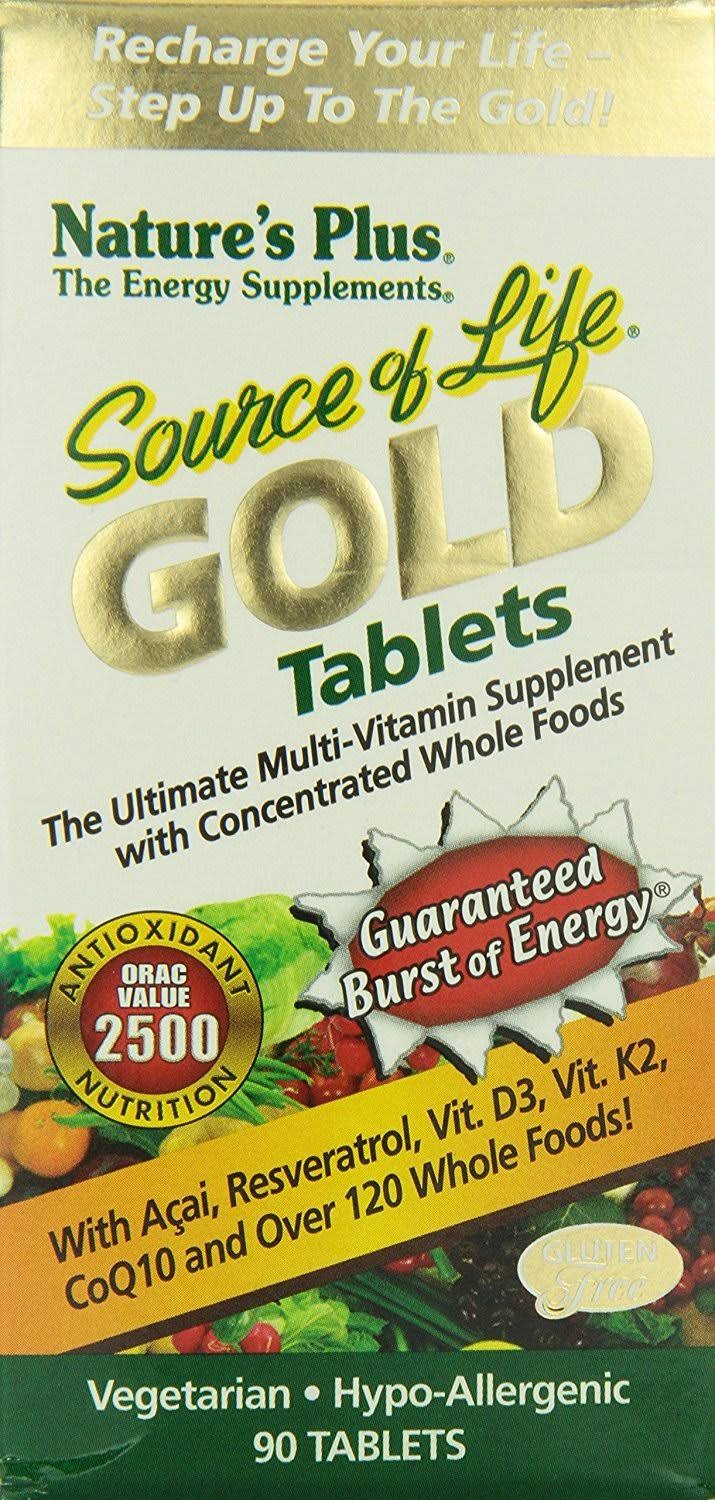Nature's Plus Source of Life Gold Multivitamin Supplement - 90 Tablets