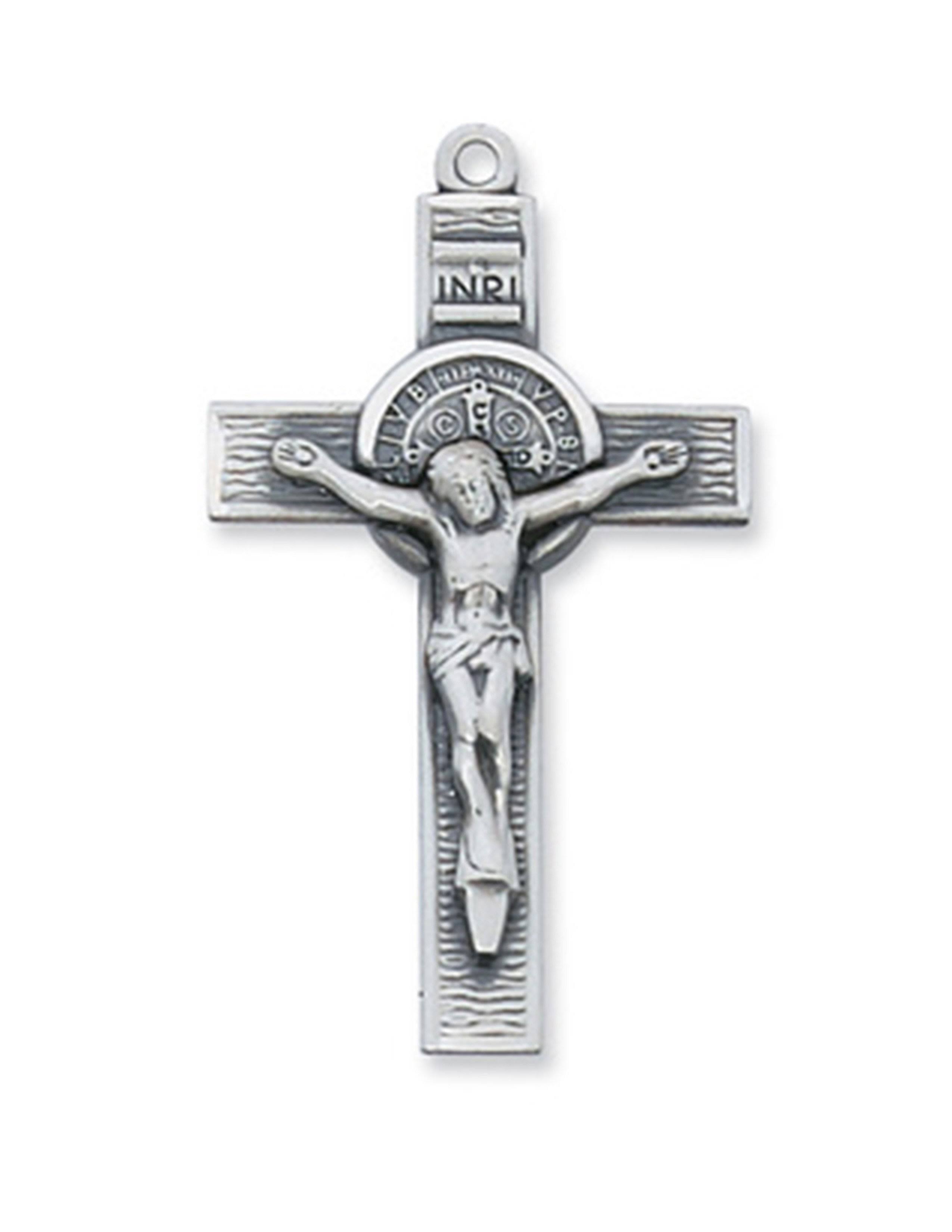 Sterling Silver St Benedict Crucifix Pendant, L9078