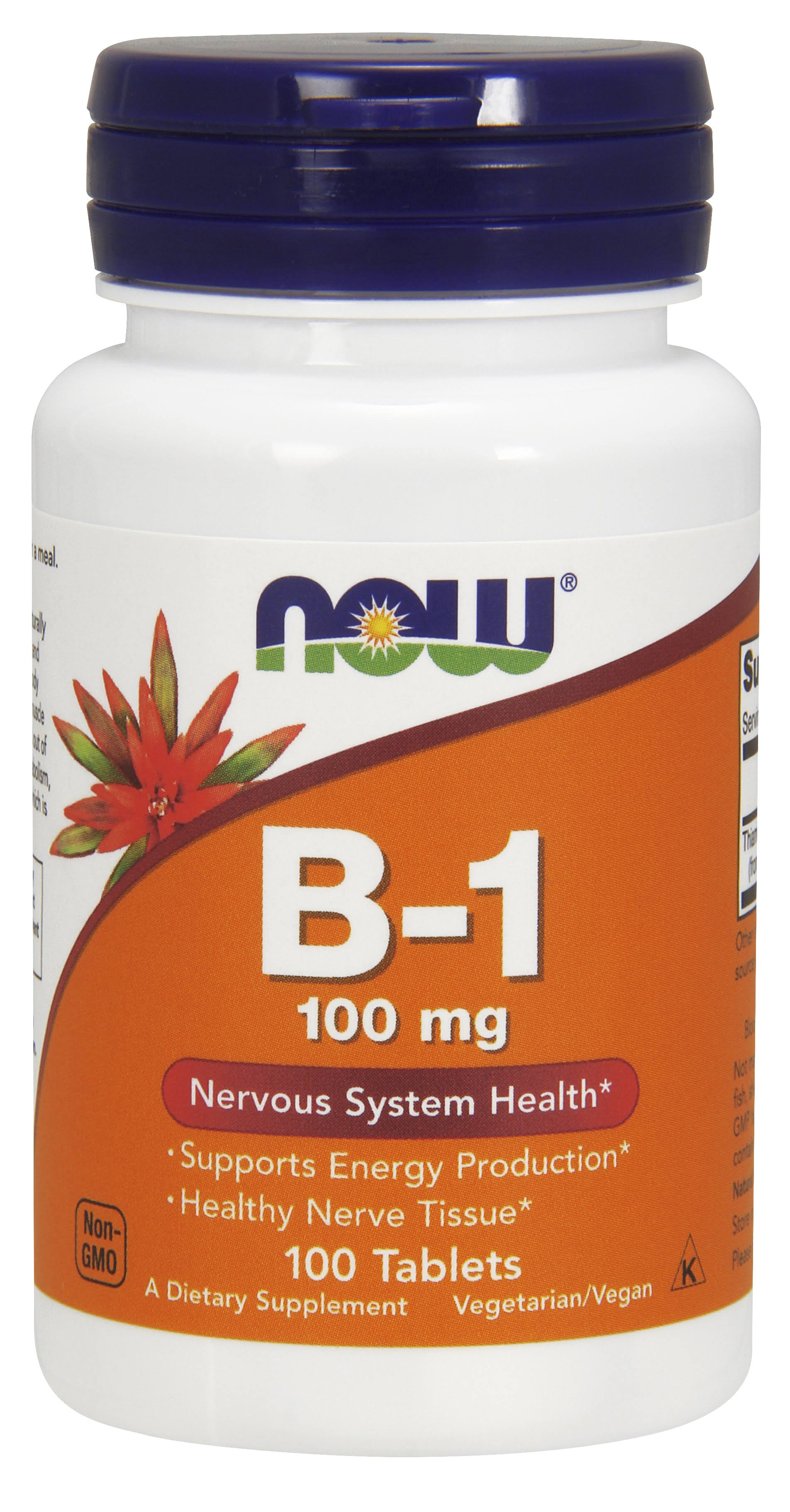 Now Foods Vitamin B-1 - 100 Tablets, 100mg