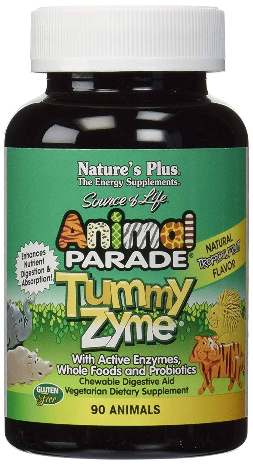 Nature's Plus Source of Life Animal Parade Children's Chewable Tummy Zyme - Natural Tropical Fruit Flavor, 90 Animals