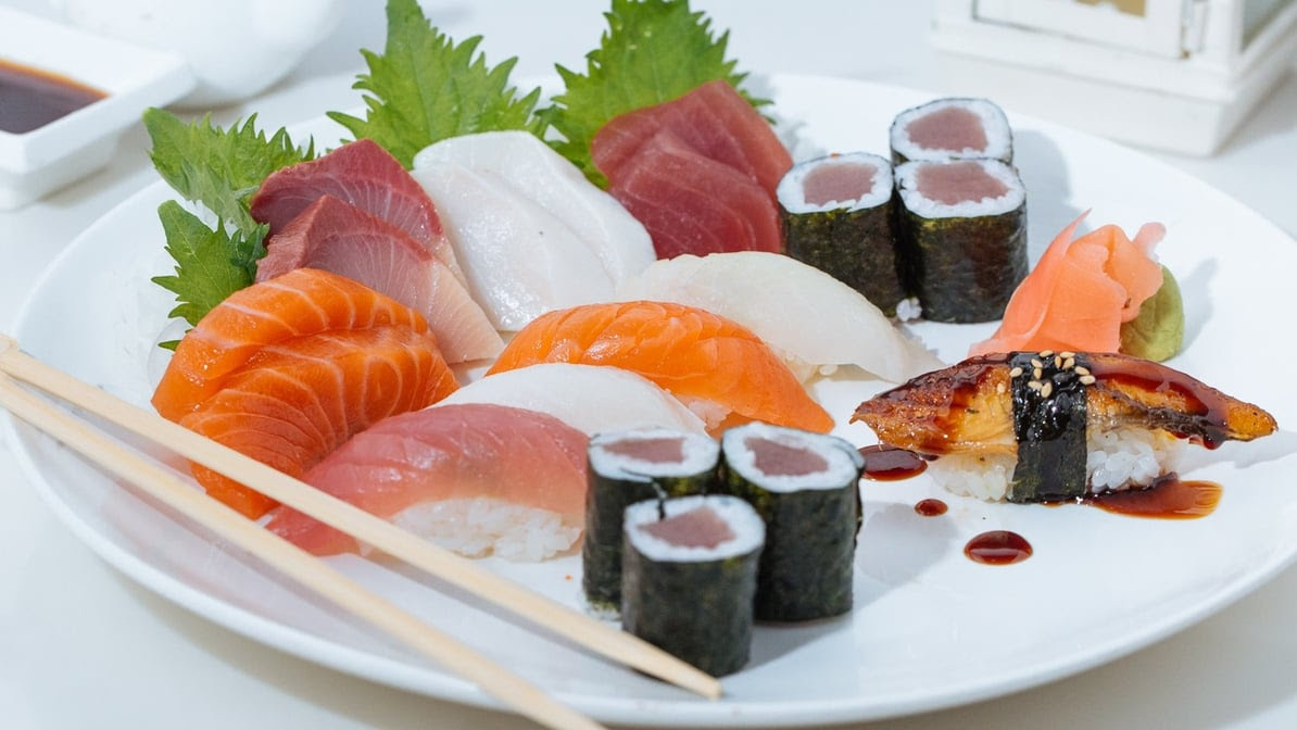 Fat Salmon Sushi by null