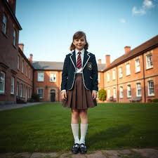uk schoolgirl |Year 7 girl / schoolgirl student / pupil / child / kid in new uniform  arriving at on first 1st day of Secondary School. Autumn term. UK (127  Stock Photo - Alamy