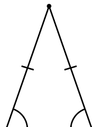 Define: Isosceles Triangle
("iso"=equal; "skelos"=leg)  [at least]
